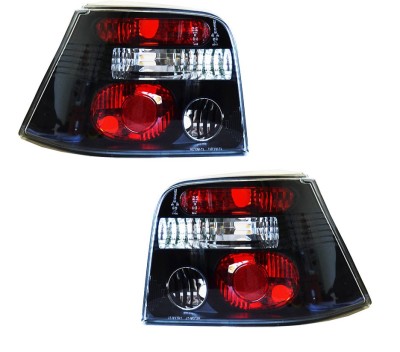 Set stopuri spate tuning lampa Vw Golf 4 Hatchback 1997-2006; negru-transparent, fara suport becuri foto