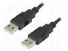 Cablu din ambele par&amp;#355;i, USB A mufa, USB 2.0, lungime 1.8m, negru, BQ CABLE - CAB-USBAA/1.8-BK