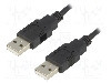 Cablu din ambele par&amp;#355;i, USB A mufa, USB 2.0, lungime 1m, negru, BQ CABLE - CAB-USBAA/1-BK