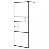 Cumpara ieftin Paravan de dus walk-in negru 80x195 cm sticla ESG transparenta
