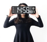 Ceas mare digital de perete, 39 cm, alarma, termometru, telecomanda