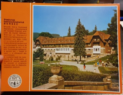 Vedere mare carte postala Borsec 1987, necirculata, cu timbru 2 lei, 20x15 cm foto