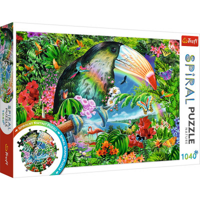 PUZZLE TREFL SPIRAL 1040 PIESE ANIMALE TROPICALE SuperHeroes ToysZone foto
