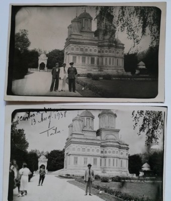 Două fotografii Curtea de Arges foto