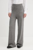 United Colors of Benetton pantaloni cu l&acirc;nă culoarea gri, lat, high waist, 102HDF00Z