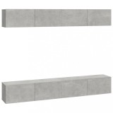 Cumpara ieftin Dulapuri TV de perete, 4 buc, gri beton, 100x30x30 cm