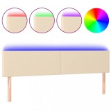Cumpara ieftin Tablie de pat cu LED, crem, 200x5x78/88 cm, textil