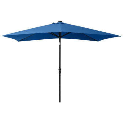 Umbrela de soare cu stalp din otel &amp;amp; LED-uri, albastru, 2x3 m GartenMobel Dekor foto