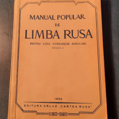 Manual popular de limba rusa pt. uzul cursurilor populare ciclul 1 1952