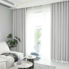 Draperie din catifea blackout cu rejansa transparenta cu ate pentru galerie, Madison, 150x260 cm, densitate 700 g/ml, Bright White, 1 buc