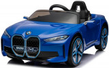 Masinuta electrica pentru copii, Bmw I4 70W 12V premium, bluetooth, roti EVA, scaun tapitat, culoare Albastru