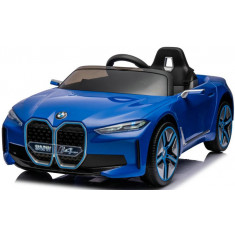 Masinuta electrica pentru copii, Bmw I4 70W 12V premium, bluetooth, roti EVA, scaun tapitat, culoare Albastru