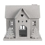 Cumpara ieftin Casuta Craciun metal gri 26x17x24 cm