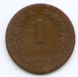 Olanda 1 Cent 1878 - Willem III / Wilhelmina , Bronz, 19 mm KM-107.1 (3), Europa