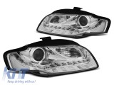 Set de faruri tuning potrivit pentru Audi A4 B7 2004-2008 cu baza cromata, stanga si dreapta Performance AutoTuning