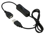 Cablu prelungitor incarcare USB-A T-M cu switch ON/OFF 1m, kupaasw1