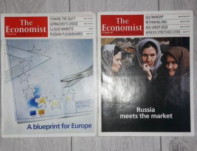 The Economist 2 reviste din 1990,in limba engleza 40 lei ambele foto