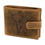 Portofel Barbati Piele Naturala Hunter RFID Coniac 9.5x12 cm - Elegant, Premium, Protectie Carduri