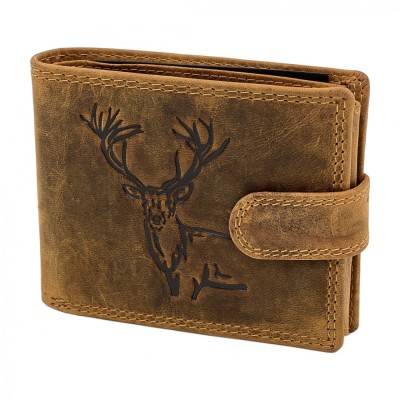 Portofel Piele Naturala Barbati HUNTER, 9,5x12x2 cm, Protectie RFID foto