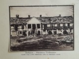 Litografie interbelică lipită pe carton/ M. Olinescu / Burdujeni / Bucovina