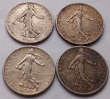 Lot Franta argint ( 1 Franc 1901, 1916, 1917, 1918 ), Europa