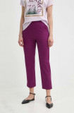 MAX&amp;Co. pantaloni femei, culoarea violet, fason tigareta, high waist, 2416131054200 2416130000000, Max&amp;Co.