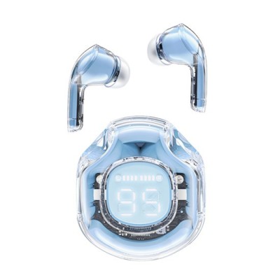 Casti Bluetooth 5.3, Type-C, IPX4, AI Call Noise Reduction, Display Digital - Acefast (T8) - Ice Blue foto