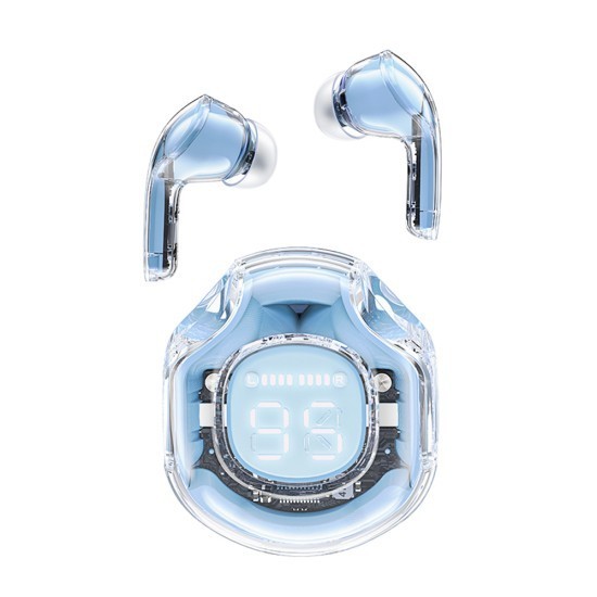 Casti Bluetooth 5.3, Type-C, IPX4, AI Call Noise Reduction, Display Digital - Acefast (T8) - Ice Blue