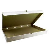 Set 100 Cutii Pizza Neimprimate, 310x210x60 mm, Carton Alb/Natur