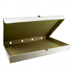 Set 100 Cutii Pizza Neimprimate, 310x210x60 mm, Carton Alb/Natur foto