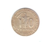 Moneda Africa de Vest 10 francs/franci 1996 FAO, stare relativ buna, curata