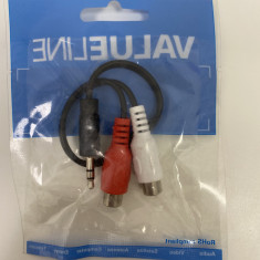 Cablu audio adaptor 3,5mm Jack - 2x RCA Valueline VLAP22250B02 / (296)