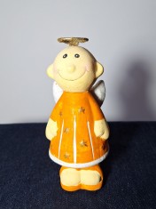 Figurina din ceramica, ingeras din ceramica, figurina decorativa 13 cm inaltime foto