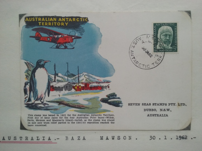 1962-Australia-Baza Mawson-Plic circ.