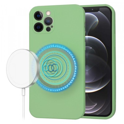 Husa MagSafe pentru Apple iPhone 12 Pro, Techsuit, SoftFlex, Verde foto