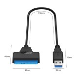 Adaptor USB 3.0 la SATA 4TB HDD SSD 2.5/3.5 inch, Cablu Convertor Hard Disk Blu-Ray DVD CD-ROM CD-RW DVD-RW, Negru