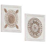 Panouri de perete sculptate manual, 2 buc., 40x40x1,5 cm, MDF