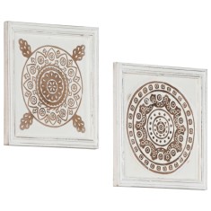 Panouri de perete sculptate manual, 2 buc., 40x40x1,5 cm, MDF