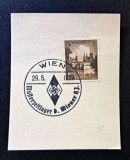 Germania / Austria (Ostmark) 1939 Fragment (3 Rpf Maro-Sepia) Ștampilat Special Viena "WIEN - 29.5.1939" - CKL2