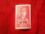 Serie 1 valoare Franta 1941 Personalitati - Gen. Petain supratipar 10c