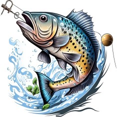 Sticker decorativ, Peste, Albastru, 60 cm, 1273STK-2