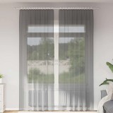vidaXL Perdele Voile cu buzunare pentru bare 2 buc gri &icirc;nchis 4102185