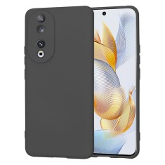 Husa spate Honor 90 Silicon Negru cu Microfibra SoftFlex foto