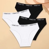 Cumpara ieftin Set 4 perechi de chiloti pentru dama, CH091, Negru/Alb