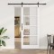 Set Ușă Glisantă vidaXL cu Hardware Alb 86x211 cm Lemn Solid de Pin