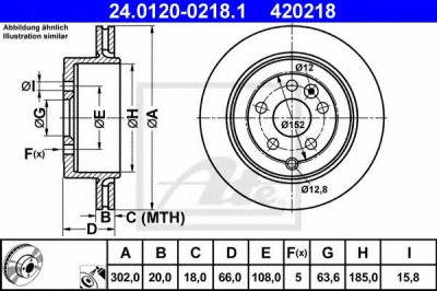 Disc frana LAND ROVER FREELANDER 2 (LF, FA) (2006 - 2014) ATE 24.0120-0218.1 foto