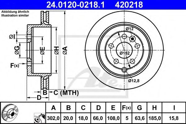 Disc frana LAND ROVER FREELANDER 2 (LF, FA) (2006 - 2014) ATE 24.0120-0218.1