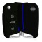 Husa Cheie Auto pentru VW - 3 Butoane, Silicon, Negru, 46967.04