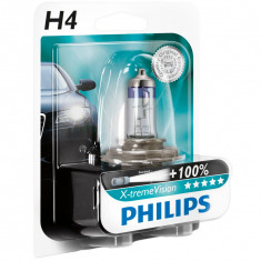 Set 2x Bec auto H4 Halagen Philips X-treme Vision +100 12V 55W LIvrare gratuita! foto