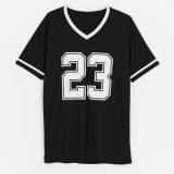 Rochie de Vară din Bumbac Negru cu Imprimeu Alb \"23\", CMCLASS